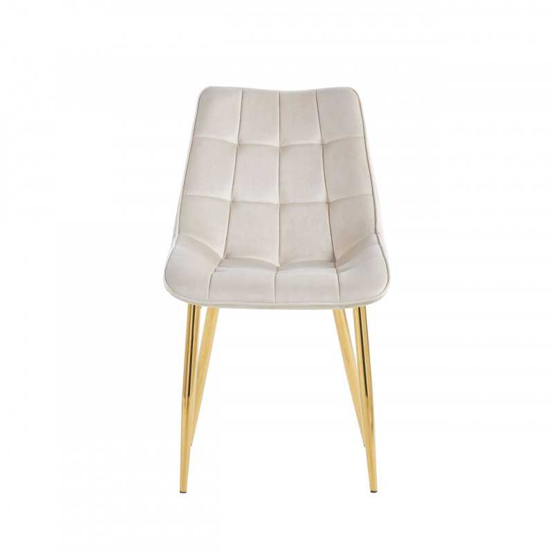 Chaise Victor velours beige champagne – Chic lumineux Golddeco