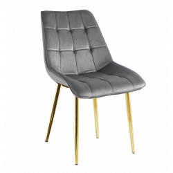 Chaise Victor velours gris perle – Élégance contemporaine Golddeco