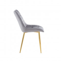 Chaise Victor velours gris perle – Élégance contemporaine Golddeco