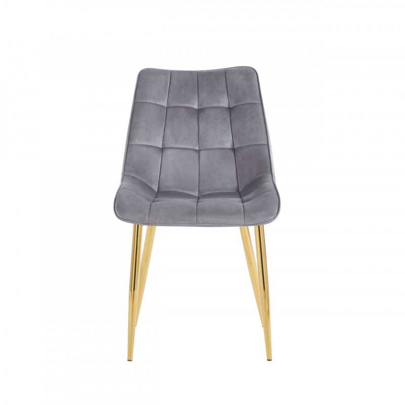 Chaise Victor velours gris perle – Élégance contemporaine Golddeco