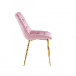 Chaise Victor velours rose poudré – Élégance douce Golddeco