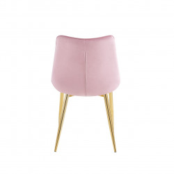 Chaise Victor velours rose poudré – Élégance douce Golddeco