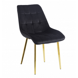 Chaise Victor velours noir – Chic intemporel Golddeco