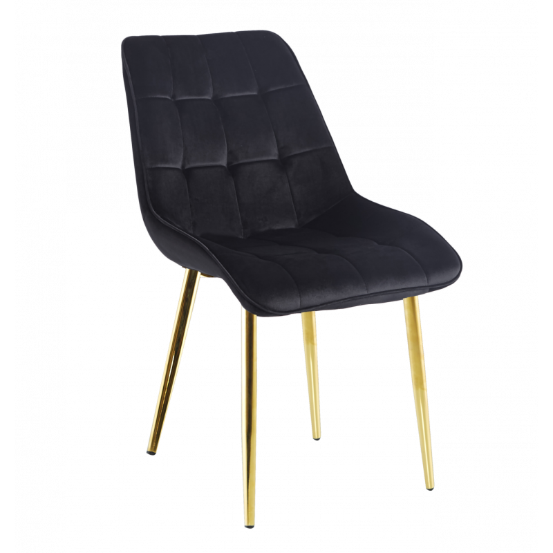 Chaise Victor velours noir – Chic intemporel Golddeco
