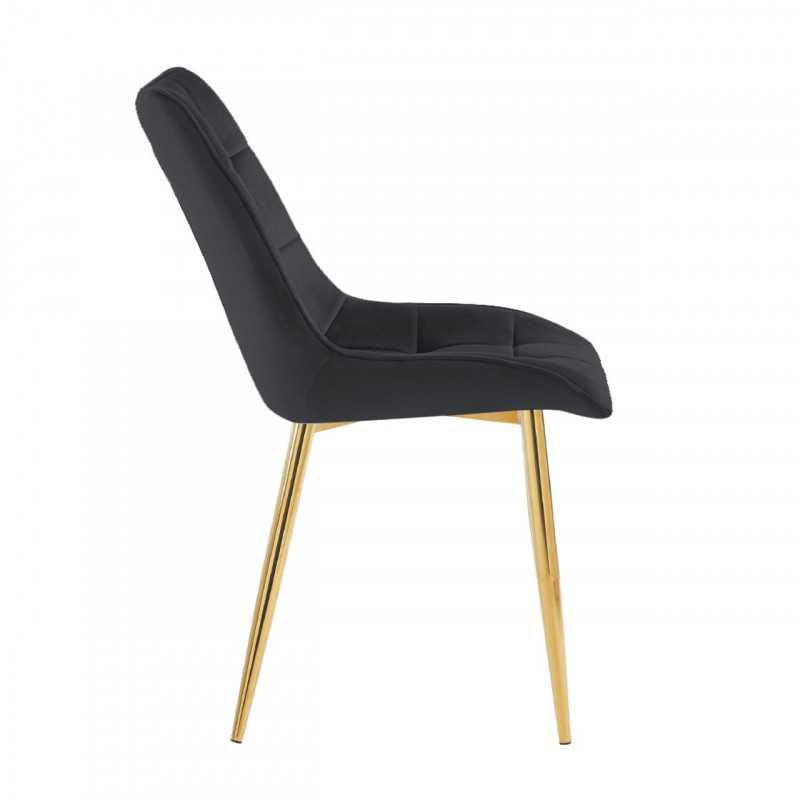 Chaise Victor velours noir – Chic intemporel Golddeco
