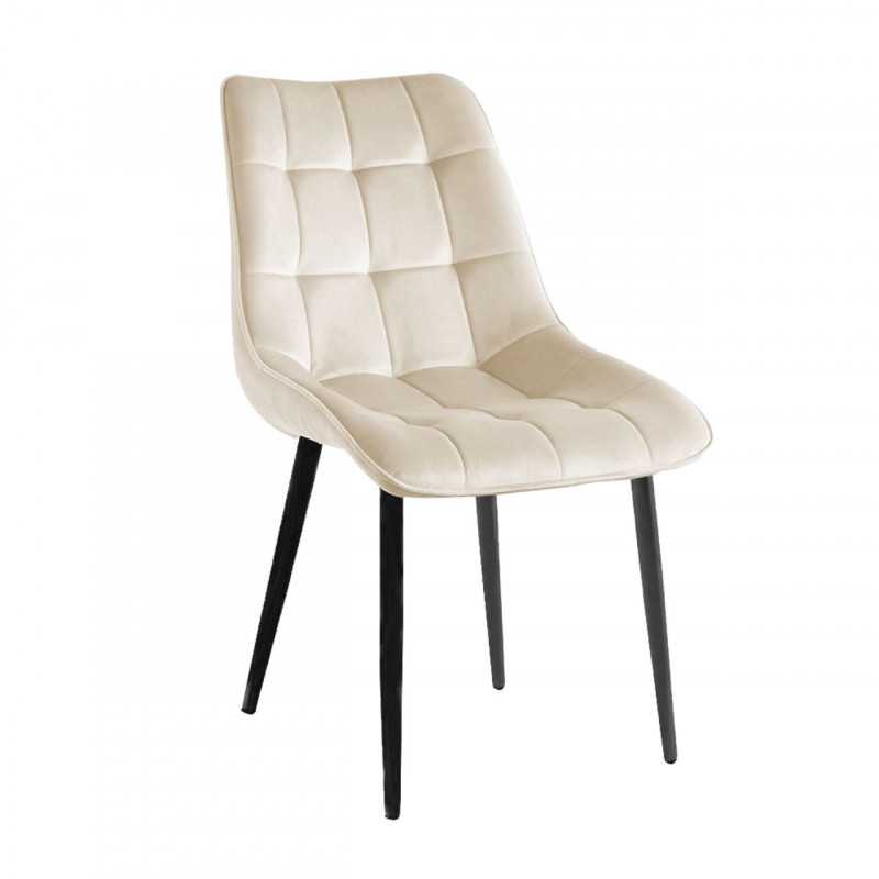 Chaise Victor velours beige – Élégance naturelle Golddeco
