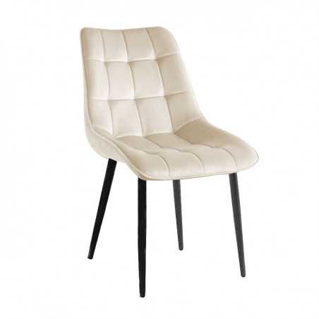 Chaise Victor velours beige – Élégance naturelle Golddeco