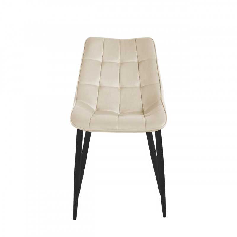 Chaise Victor velours beige – Élégance naturelle Golddeco