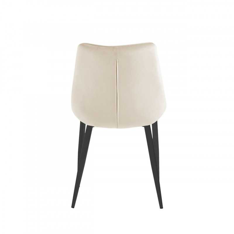 Chaise Victor velours beige – Élégance naturelle Golddeco