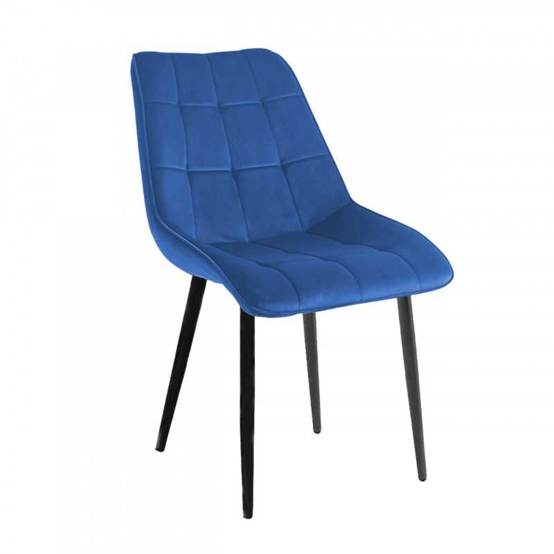 Chaise Victor velours bleu royal – Élégance moderne Golddeco