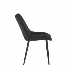 Chaise Victor velours noir – Élégance intemporelle Golddeco