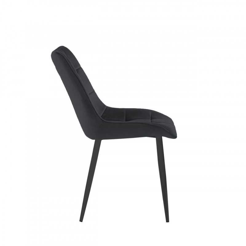 Chaise Victor velours noir – Élégance intemporelle Golddeco