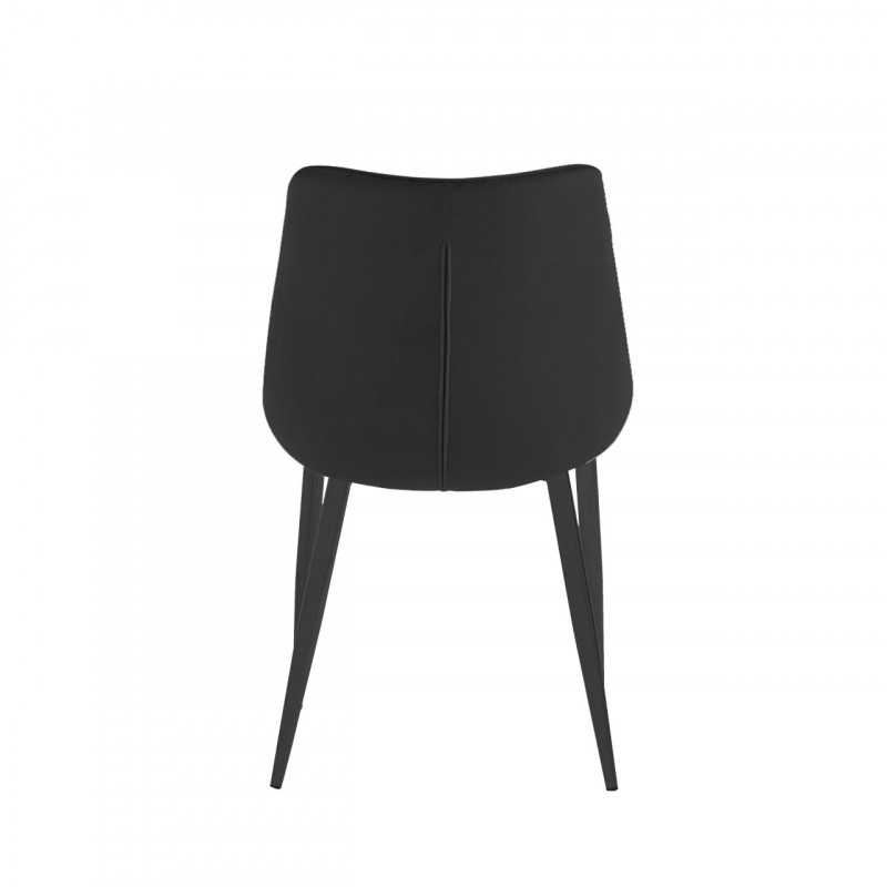 Chaise Victor velours noir – Élégance intemporelle Golddeco