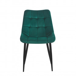 Chaise Victor velours vert émeraude – Élégance moderne Golddeco