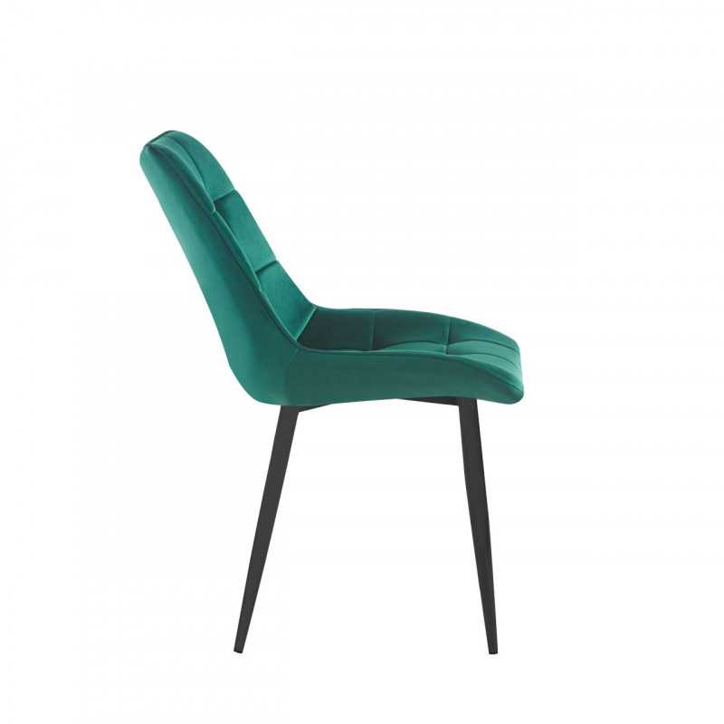 Chaise Victor velours vert émeraude – Élégance moderne Golddeco