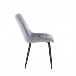 Chaise Victor velours gris perle – Élégance sobre Golddeco