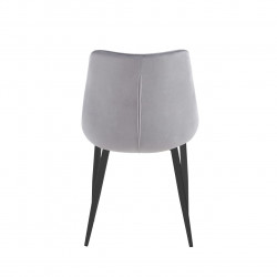 Chaise Victor velours gris perle – Élégance sobre Golddeco