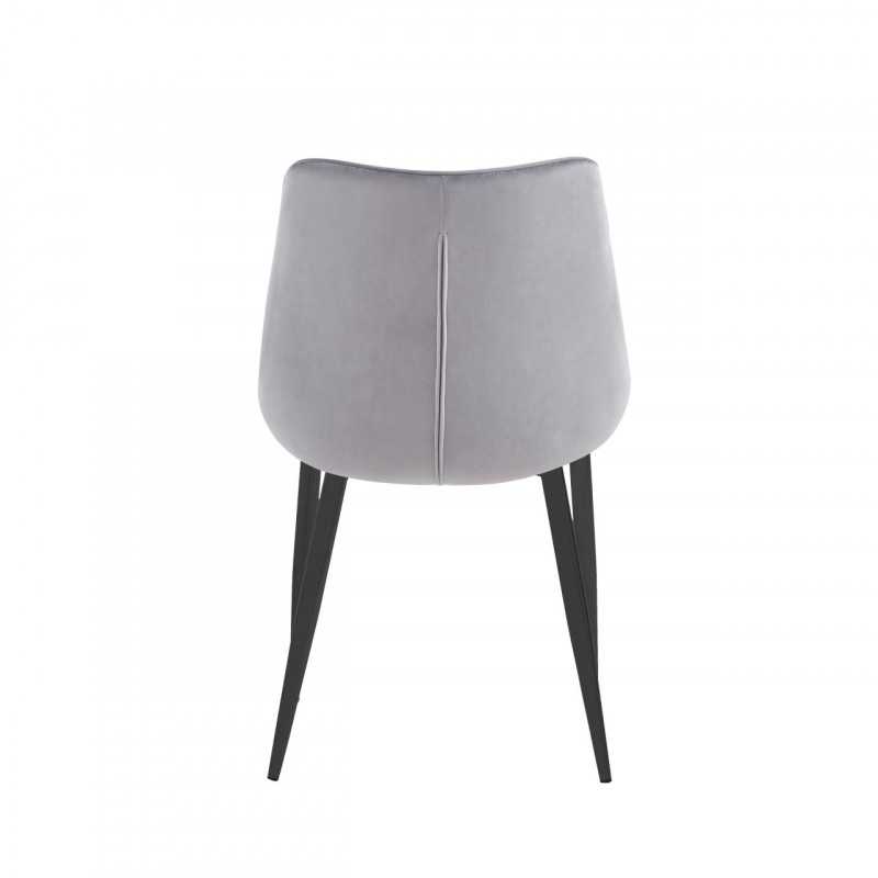 Chaise Victor velours gris perle – Élégance sobre Golddeco