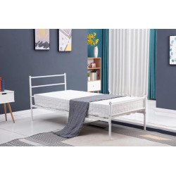 Lit en métal 90x200 blanc – structure robuste et design épuré | Golddeco