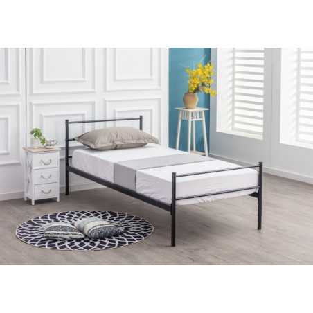 Lit en métal 90x200 noir – structure robuste et design moderne | Golddeco