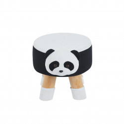 Tabouret panda enfants – Noir & blanc, pieds bois