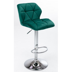 Tabouret rotatif LÉON velours beige – Hauteur réglable