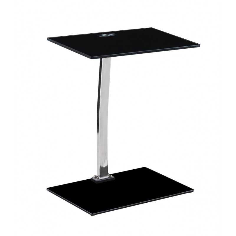 Bar d’Appoint Verre Trempé Noir 48x32 cm – Design Moderne