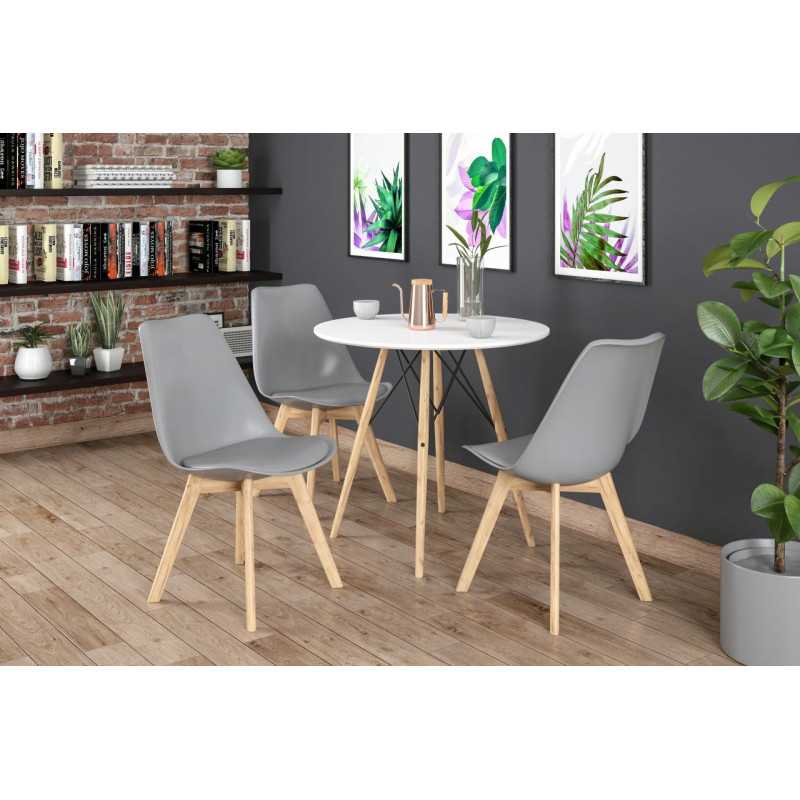 Chaise scandinave grise – Pieds bois de hêtre | Style nordique Golddeco