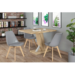 Chaise scandinave grise – Pieds bois de hêtre | Style nordique Golddeco