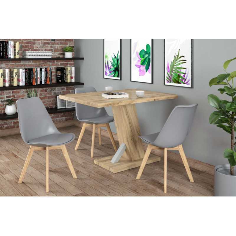 Chaise scandinave grise – Pieds bois de hêtre | Style nordique Golddeco