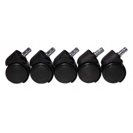 Jeu de 5 roulettes Ø11 mm noires – Chaise et tabouret pivotant | Golddeco