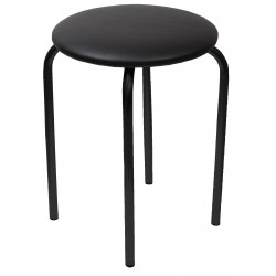 Tabouret Rebecca empilable – Similicuir noir