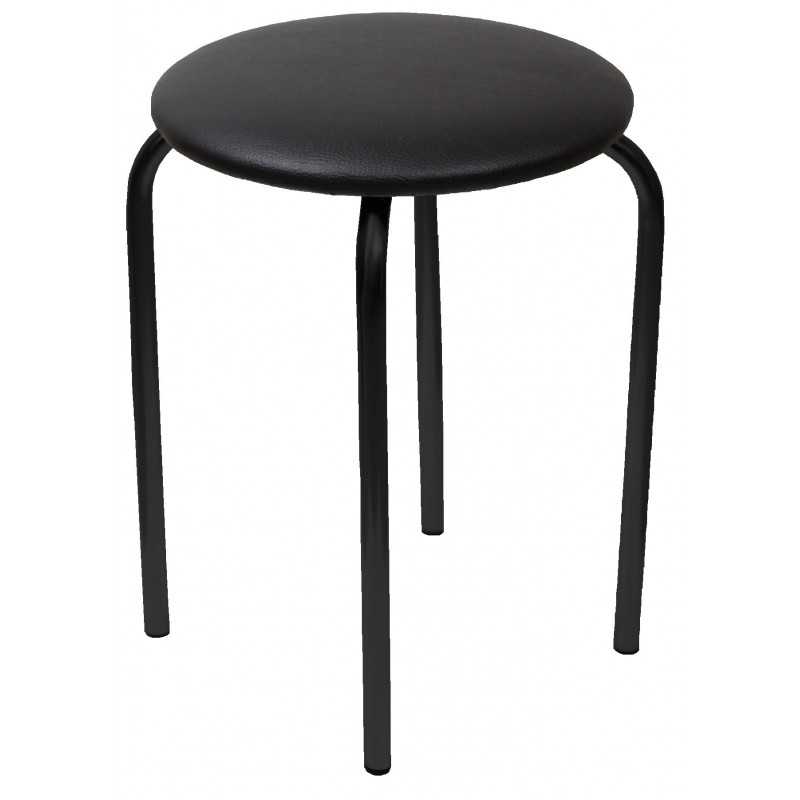 Tabouret Rebecca empilable – Similicuir noir