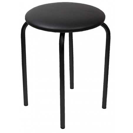 Tabouret Rebecca empilable – Similicuir noir