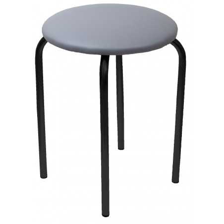 Tabouret Rebecca empilable – Similicuir gris