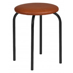 Tabouret Rebecca empilable – Similicuir marron clair