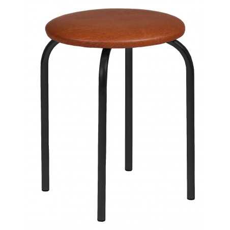 Tabouret Rebecca empilable – Similicuir marron clair