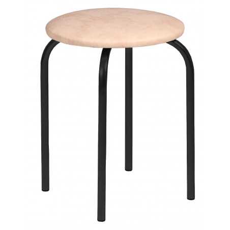 Tabouret Rebecca empilable – Couleur beige en similicuir