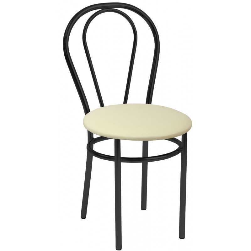 Chaise Tulipe beige écologique – Structure noire élégante | Golddeco