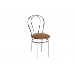 Chaise Tulipe – Marron clair / Structure chromée