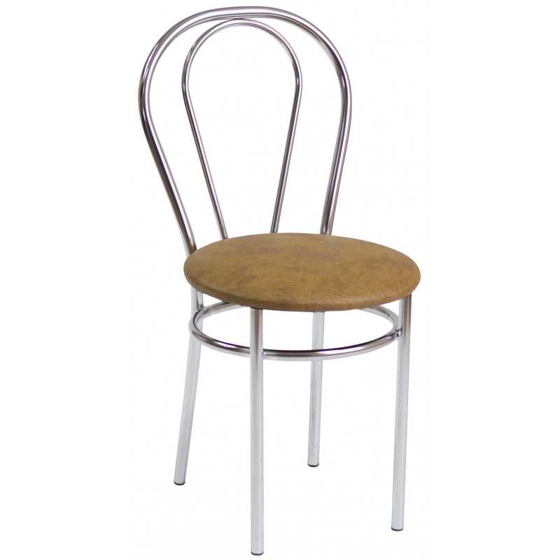 Chaise Tulipe couleur noyer / chrome – Golddeco