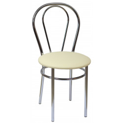 Chaise Tulipe – Beige écologique / Structure chromée