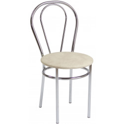 Chaise Tulipe – Beige / Structure chromée