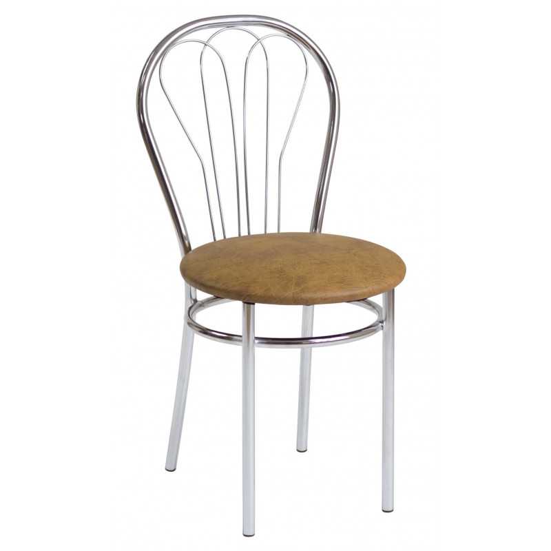 Chaise ROSA noyer / structure chromée – Golddeco