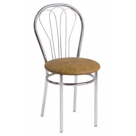 Chaise ROSA noyer / structure chromée – Golddeco