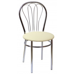 Chaise ROSA – Beige écologique / Structure chromée