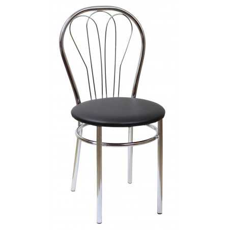 Chaise ROSA noire écologique / chrome – Golddeco