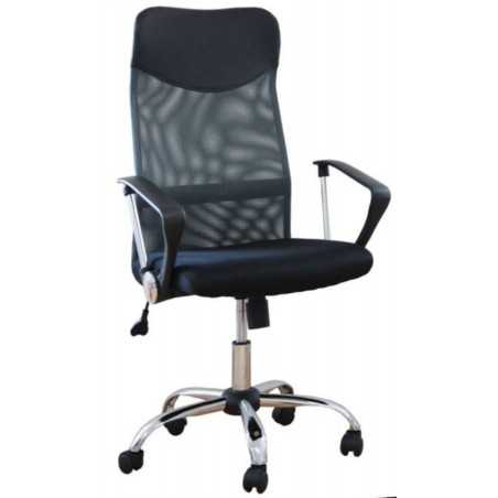 Chaise de Bureau AERO – Grise & Chromée | Design Ergonomique & Maille Mesh