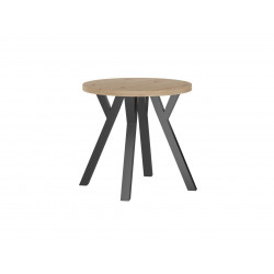 Table ronde DAX chêne artisanal & noir – Golddeco