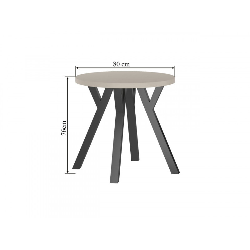 Table ronde DAX cachemire & noir – Golddeco